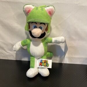 Super Mario Brothers Luigi Neko Cat‎ 8 Inch Stuffed Plush Toy Figure NWT